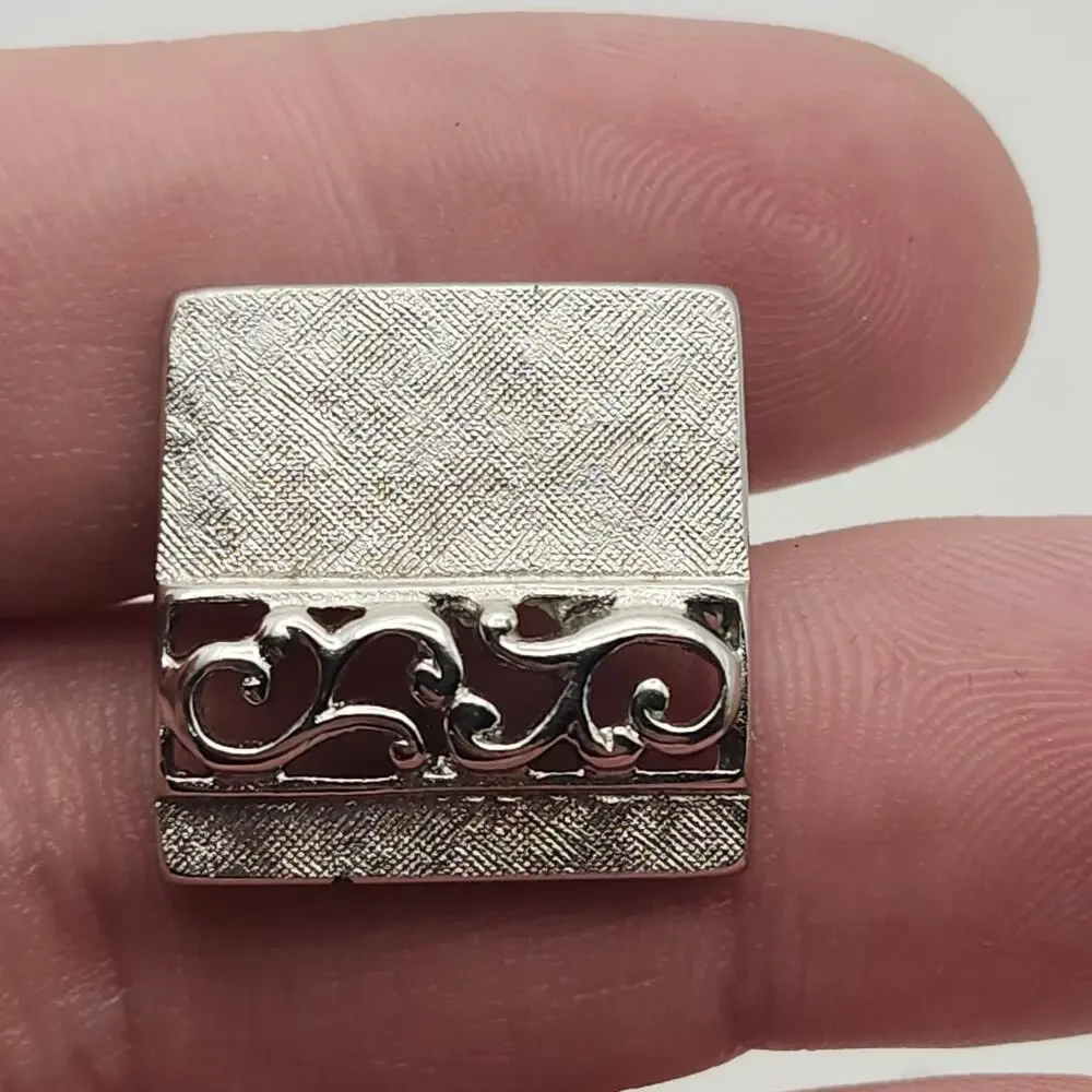 Swank Silver Tone Square Cufflinks .75